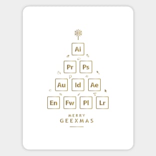 Merry christmas - Merry geexmas - Designers - Gold Edition Magnet